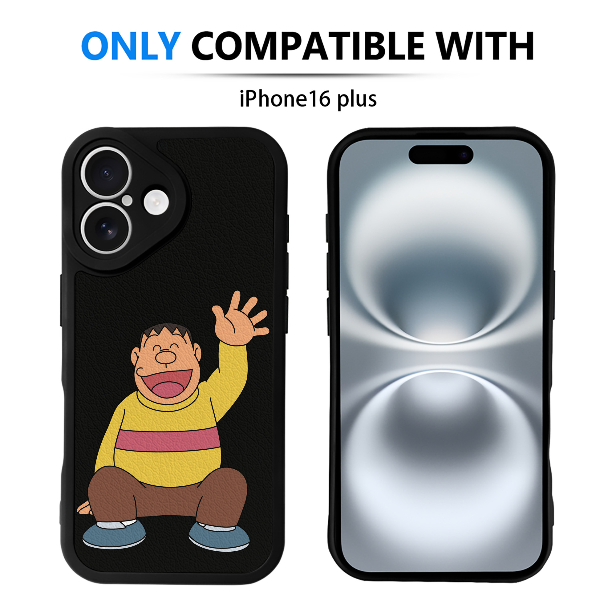 （画像用） ドラえもん 剛田武 Doraemon Gouta Takeshi 【iPhone 16シリーズ対応】シリコンスマホケース（レザー調） 材質：シリコン